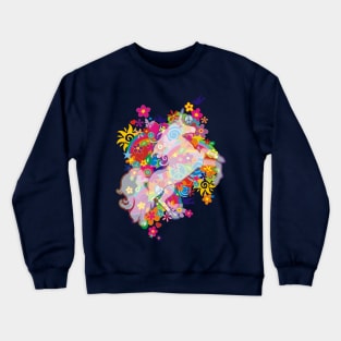 New Flower Power Rainbow Unicorn Crewneck Sweatshirt